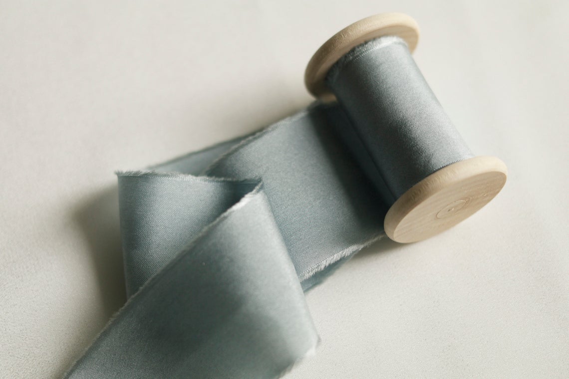 Dusty Blue - Classic Crepe Silk Ribbon – HoneySilks & CO