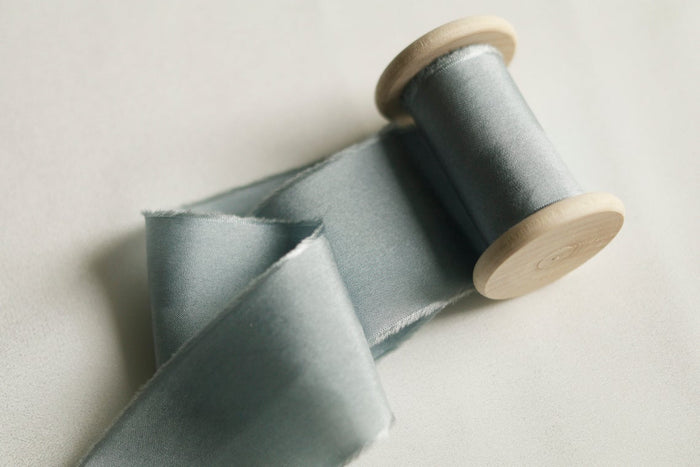 Blue silk ribbons