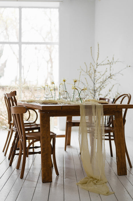 Gauze Table runner - Faded Lemon