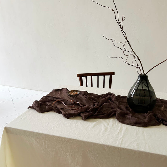 Gauze Table runner - Chocolate brown