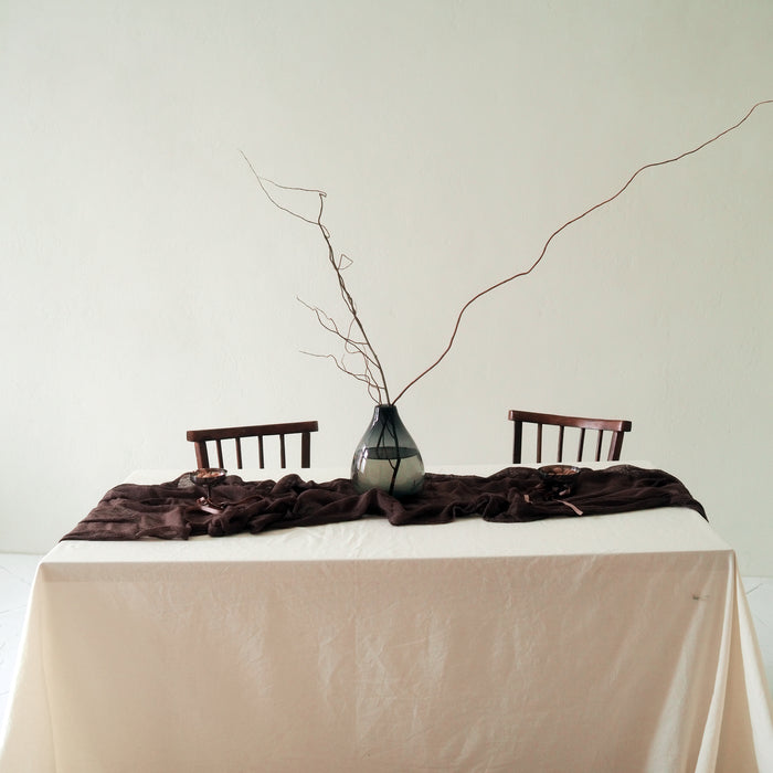 Gauze Table runner - Chocolate brown