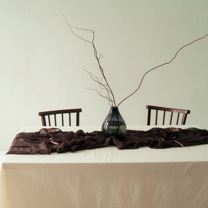 Gauze Table runner - Chocolate brown