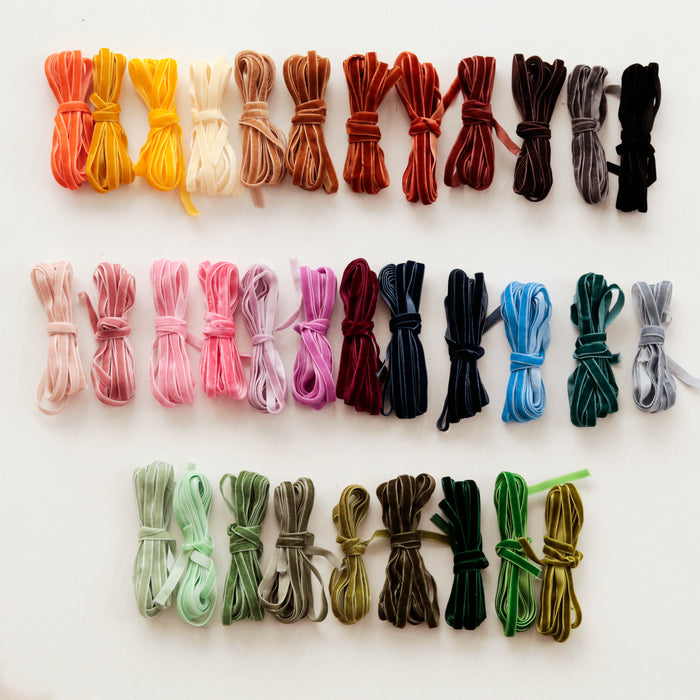 Luxury thin velvet ribbon with soft texture for elegant wedding bows and designer details