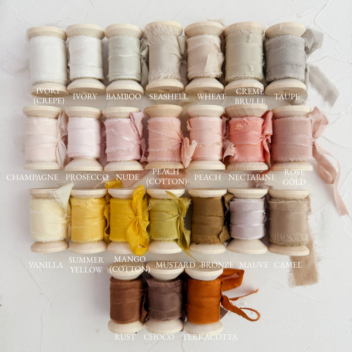 Silk Ribbon: Hand Dyed Ribbon for Event Decor and Stationery