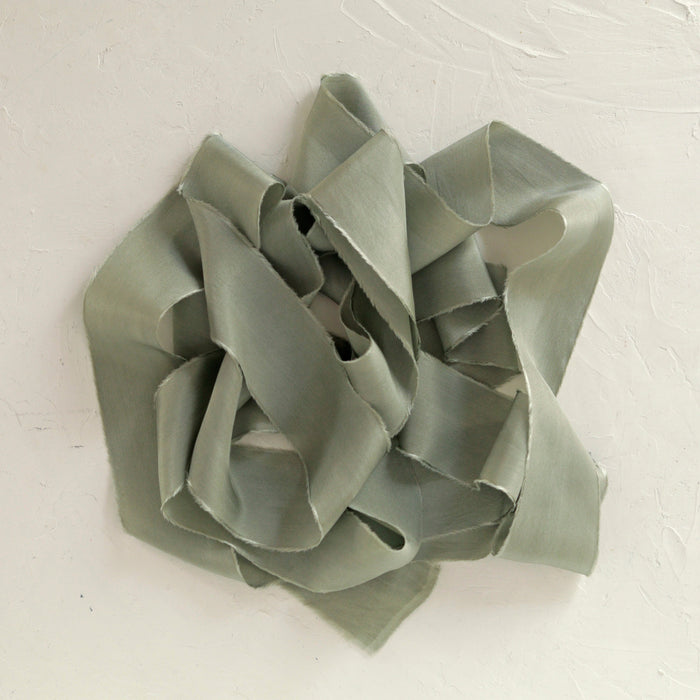Sage green - Luxurious habotai silk ribbon