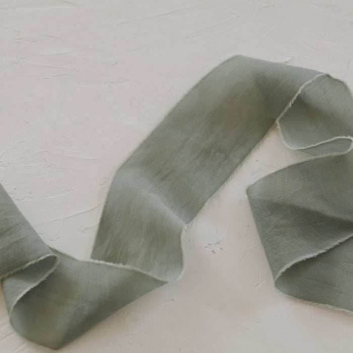 Sage - Cotton + Silk ribbon - Private order