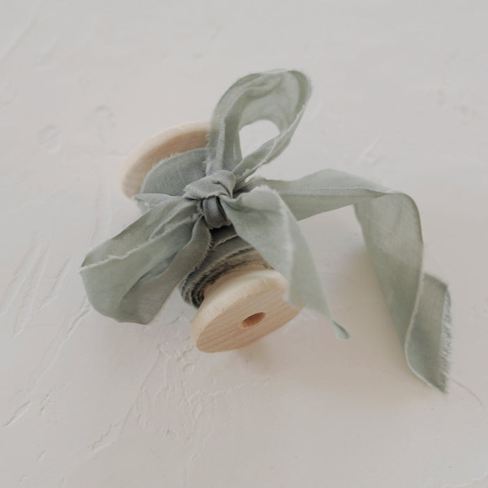 Sage - Cotton + Silk ribbon - Private order