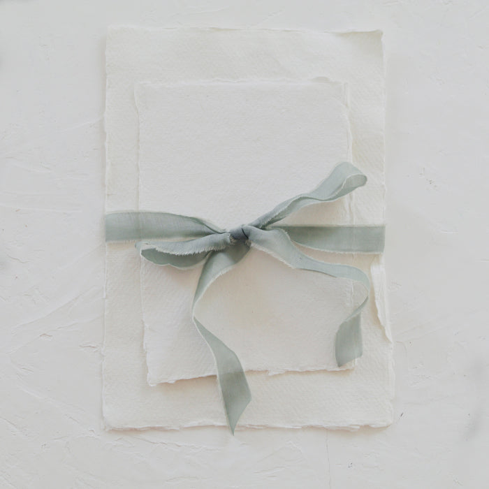 Sage - Cotton + Silk ribbon - Private order