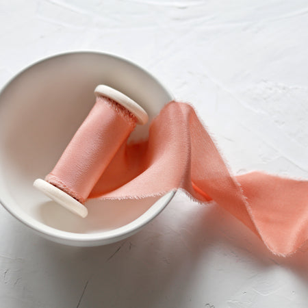 35mm Soft pink silk ribbon - Libertashery