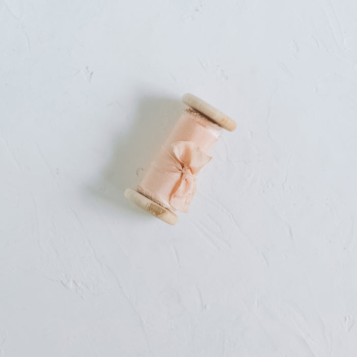 Peach - Luxurious hand dyed habotai silk ribbon