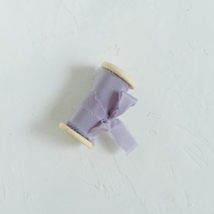 Dusty Lilac - hand dyed Crepe de chine silk ribbon