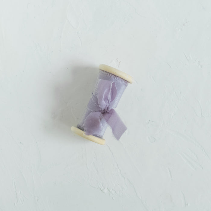 Dusty Lilac - hand dyed Crepe de chine silk ribbon