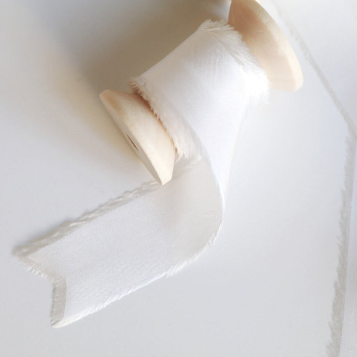 White - Luxurious Habotai silk ribbon