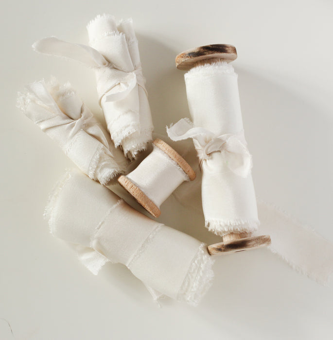 Ivory - Luxurious habotai pure silk ribbon
